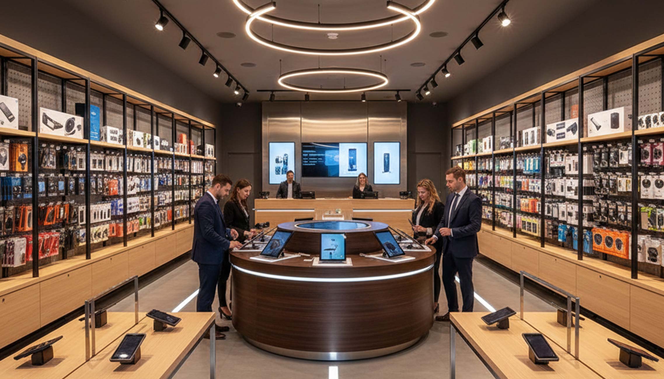Custom Millwork for Retail Stores Custom millwork shelving and display fixtures inside a specialty retail store